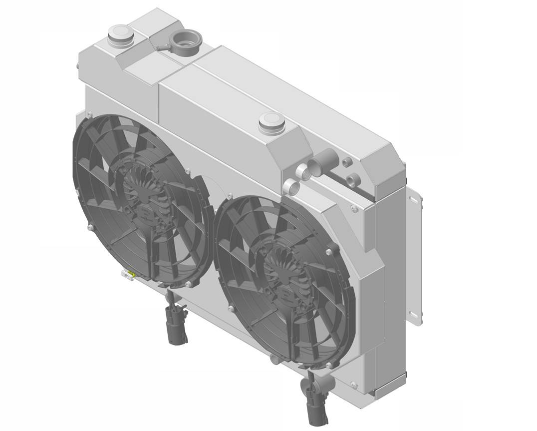 Wizard Cooling Inc - 1964-1965 Chevelle/ Malibu/ Monte Carlo/ El Camino (LS-SUPERCHARGED Swap System) -  282-212LSBLACINXX300