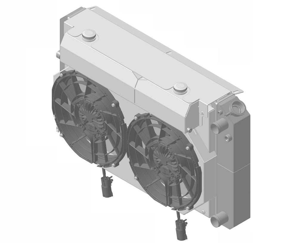 Wizard Cooling Inc - 26.25" Various GM Applications Aluminum Radiator (SUPERCHARGED LT SWAP, BRUSHLESS) - 562-202LTBLACINXX300