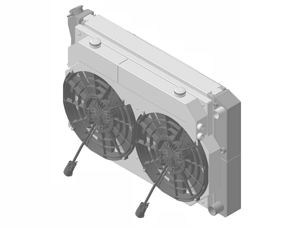 Wizard Cooling Inc - 1973-1993 Chevrolet Trucks Supercharged Cooling System (21.5" tall) W/ BRUSHLESS Fans Options - 1-716-102LSBLACINXX300