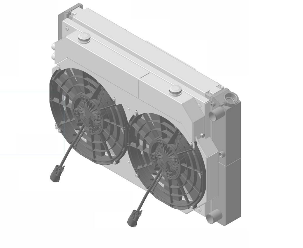 Wizard Cooling Inc - 1973-1993 Chevrolet Trucks Supercharged (LT SWAP) Cooling System (21.5" tall) W/ BRUSHLESS Fans Options - 1-716-102LTBLACINXX300