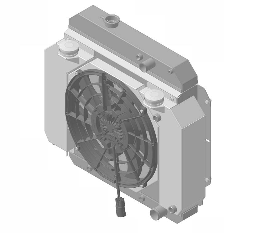 Wizard Cooling Inc - 1955-1959 Chevrolet Trucks Aluminum Radiator (Supercharged LS Swap) 300WATT - 99002-218LSBLACINXX300