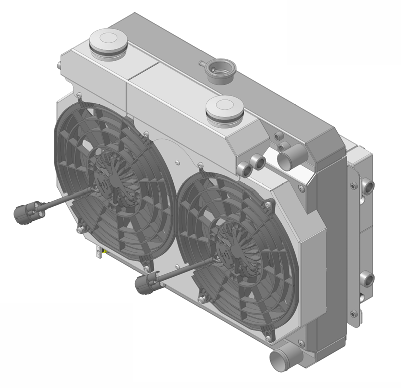 Wizard Cooling Inc - 1962-1967 Chevrolet Nova / Chevy II Aluminum Radiator (LS-SUPERCHARGED Swap) - 1-1673-202LSBLACINXX300