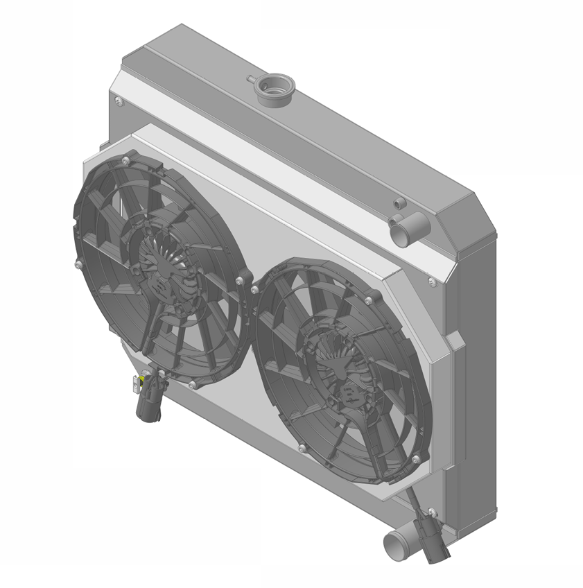 Wizard Cooling Inc - 1966-1967 PONTIAC GTO/Lemans/ Tempest. LS Swap (17.5" Core) Radiator w/ Shroud & Brushless Fans - 27290-202LSBL300