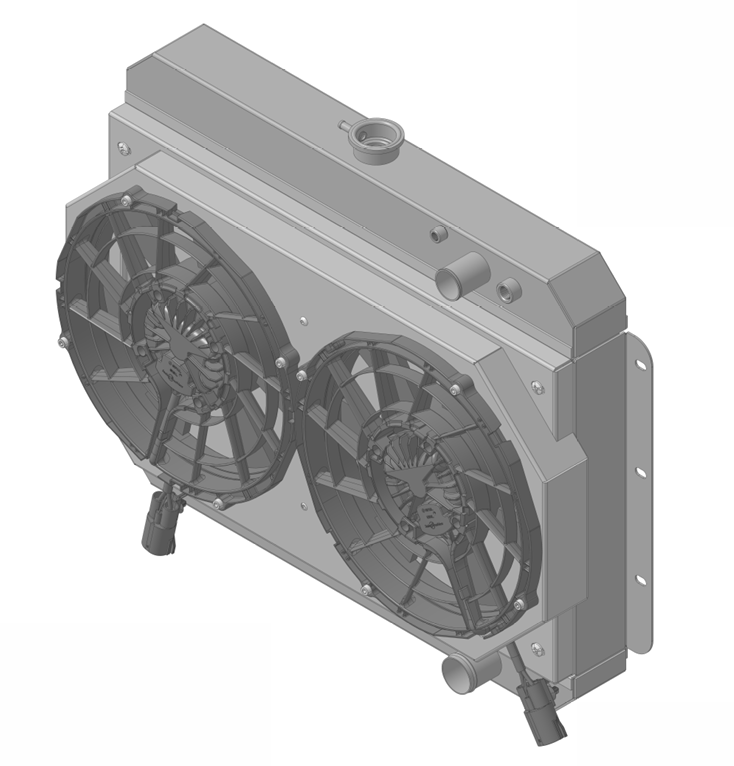 Wizard Cooling Inc - 1959-1960 Chevrolet Bel Air/ Impala LS Swap (15.5" Core) w/ Brushless Fans - 281-202LSBL300