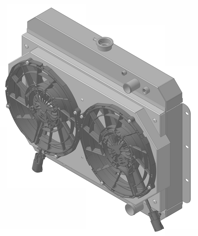 Wizard Cooling Inc - 1959-1960 Chevrolet Bel Air/ Impala LS Swap (15.5" Core) AT w/ Brushless Fans - 281-212LSBL300