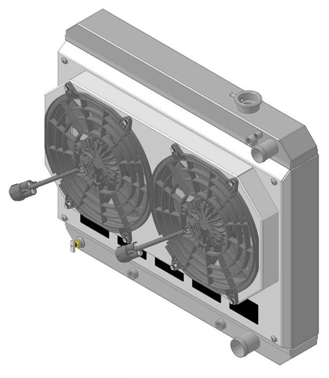 Wizard Cooling Inc - 1963-1966 Chevrolet Trucks Aluminum Radiator (LS Swap) Dual Brushless Fan Shroud - 284-212LSBL300