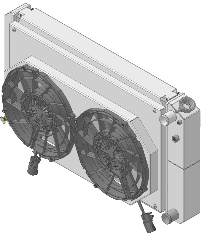 Wizard Cooling Inc - Wizard Cooling - 28.25" Various GM Applications Aluminum Radiator (LT SWAP) w/ Shroud Brushless 12" Fans - 361-102LTBL