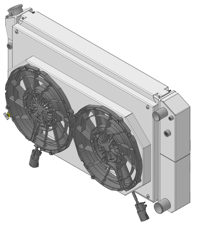 Wizard Cooling Inc - Wizard Cooling - 28.25" Various GM Applications Aluminum Radiator (LS SWAP) w/ Shroud Brushless 12" Fans - 361-212LSBL