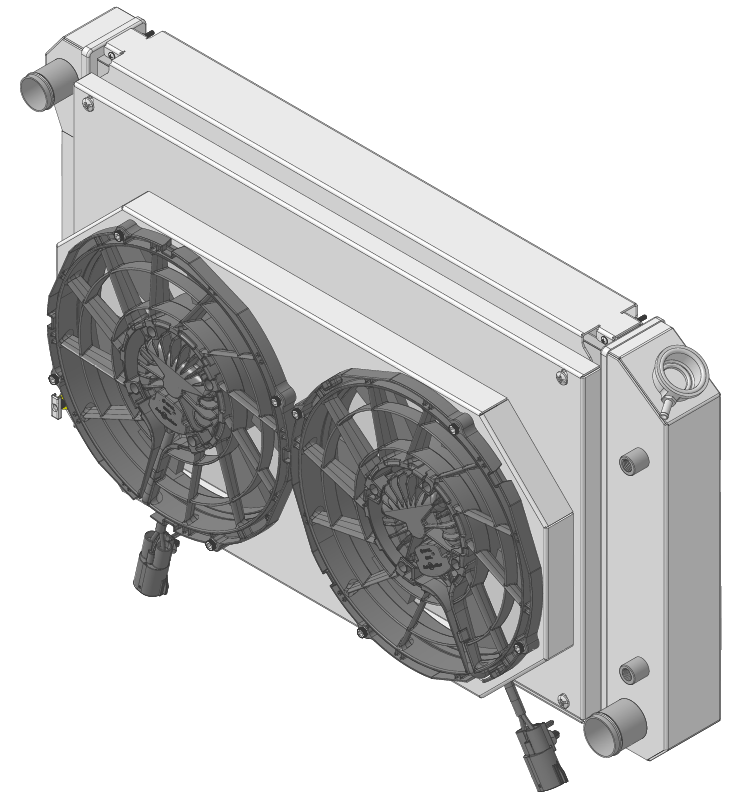 Wizard Cooling Inc - Wizard Cooling - 28.25" Various GM Applications Aluminum Radiator w/ 12" BRUSHLESS FANS - 361-212BL