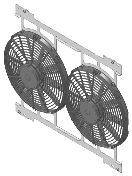 Wizard Cooling Inc - 1980-84 Ford Bronco & F-Series Truck (BRACKET w/ MEDIUM DUTY FANS) - 561-003MD