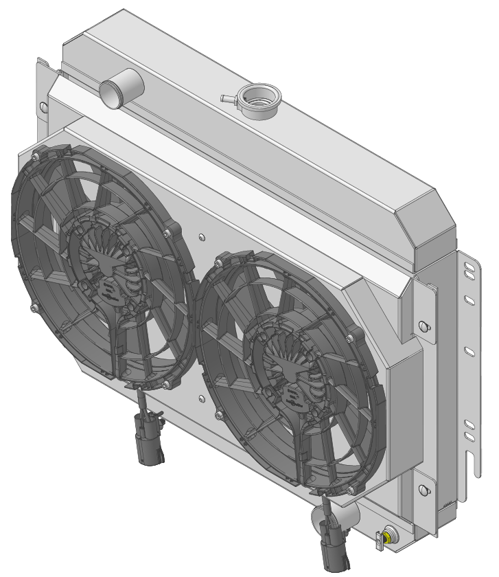 Wizard Cooling Inc - Wizard Cooling - 1964-1967 Bel Air/ Impala/ Chevelle/ Malibu/Monte Carlo/ El Camino (15.5" Core) w/ BRUSHLESS FANS - 289-202BL300