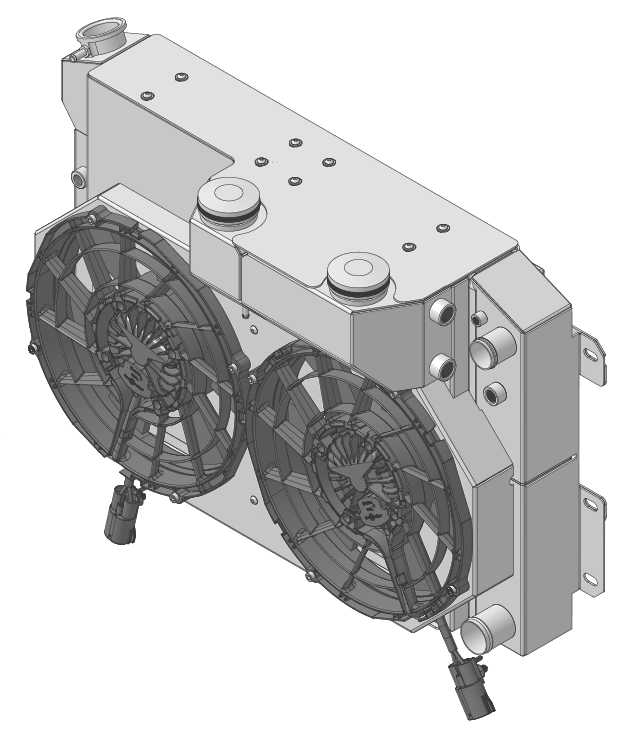 Wizard Cooling Inc - 1967-1969 Chevrolet Camaro/ Z28/ Firebird (LS-SUPERCHARGED Swap) - 370-212LSBLACINXX300