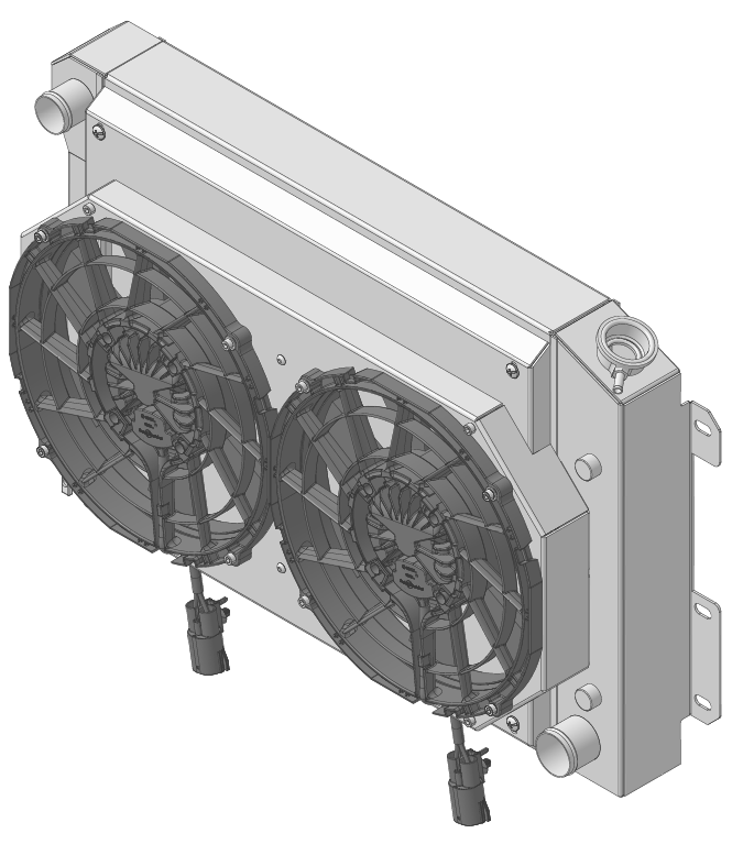 Wizard Cooling Inc - Wizard Cooling - 1967-1969 Chevrolet Camaro/ Z28/ Firebird (BB & SB W/ Brushless Fans & Shroud) Aluminum Radiator - 370-212BL300