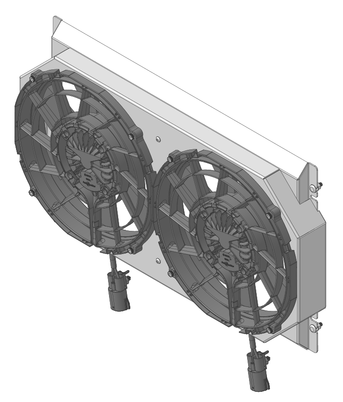 Wizard Cooling Inc - 1967-1970 Ford Mustang - (SHROUD w/ BRUSHLESS FANS) - 379-002BL300- 3.5" Thick