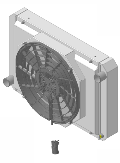 Wizard Cooling Inc - Wizard Cooling - 1955-1960 Chevrolet Corvette Aluminum Radiator (W/ Brushless Fan) - 1653-208BL300