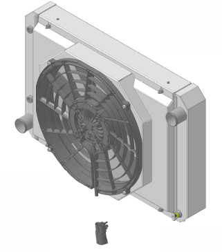 Wizard Cooling Inc - Wizard Cooling - 1955-1960 Chevrolet Corvette Aluminum Radiator (W/ Brushless Fan) - 1653-118BL300