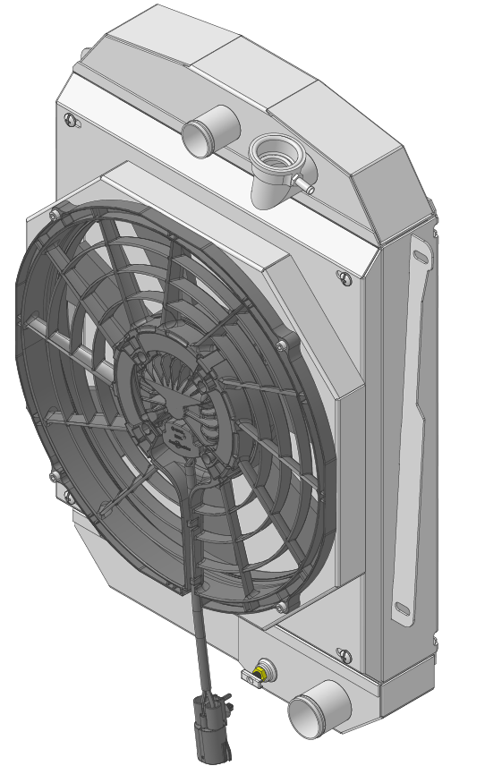 Wizard Cooling Inc - 1939 Chevrolet Street Rod Aluminum Radiator with BRUSHLESS Fan & Shroud- 1.25" tubes, Manual