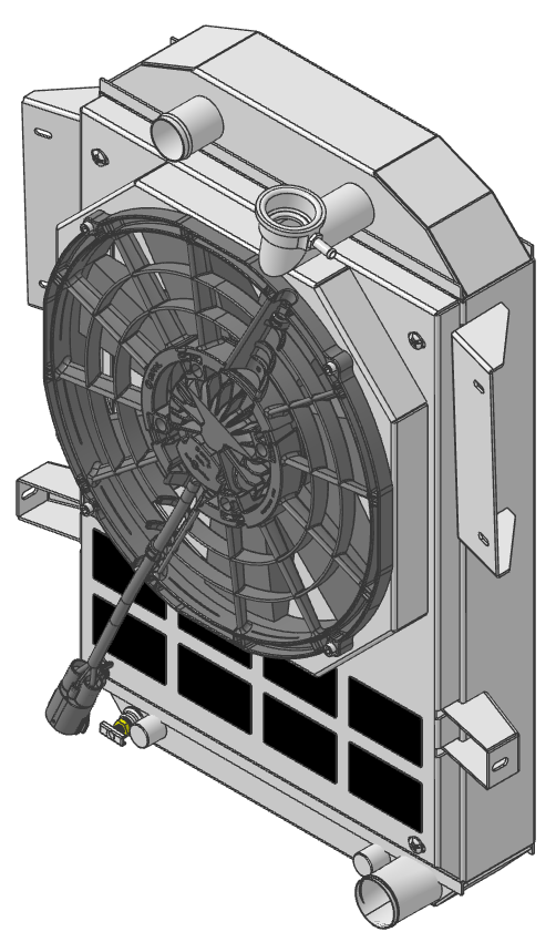 Wizard Cooling Inc - 1935-1936 Chevrolet Street Rod Aluminum Radiator (w/ Brushless Fan & Shroud) - 10505-218BL300