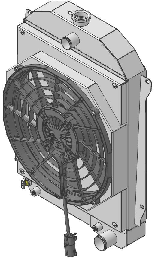 Wizard Cooling Inc - 1940-1941 Chevrolet Street Rod Aluminum Radiator w/ ANGLED BRACKETS (Brushless Fan & Shroud) - 10506-218BL300