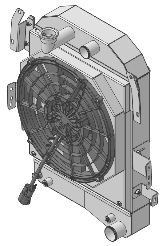 Wizard Cooling Inc - Wizard Cooling - 1934-1935 Chevrolet Street Rod Aluminum Radiator (Brushless Fan & Shroud) - 10508-218BL