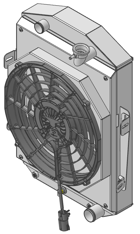 Wizard Cooling Inc - 1933 Chevrolet Car & Truck Custom Aluminum Radiator (Brushless Fan & Shroud) - 10510-218BL300