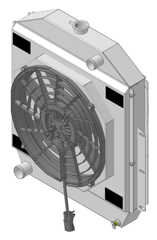 Wizard Cooling Inc - 1942-1952 Ford Trucks Aluminum Radiator With Single Brushless Shroud - 98500-208BL300