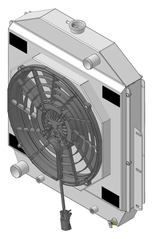 Wizard Cooling Inc - 1942-1952 Ford Trucks Aluminum Radiator With Single Brushless Shroud - 98500-218BL300