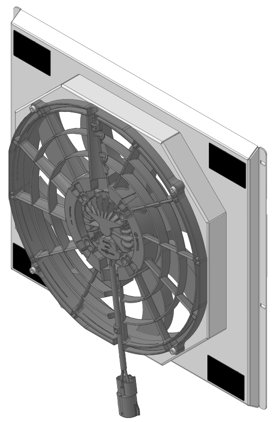 Wizard Cooling Inc - 1942-1952 Ford Trucks (SHROUD w/ BRUSHLESS FAN, 300 WATT)- 98500-008BL300