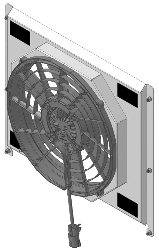 Wizard Cooling Inc - 1953-1956 Ford Trucks (SHROUD w/ BRUSHLESS FAN, 500 WATT) - 98502-008BL500