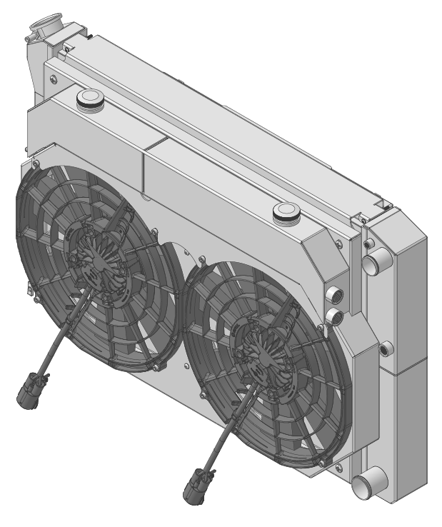 Wizard Cooling Inc - 1973-1993 Chevrolet Trucks Supercharged Cooling System (21.5" tall) W/ BRUSHLESS Fans Options - 1-716-102LSBLACINXX300
