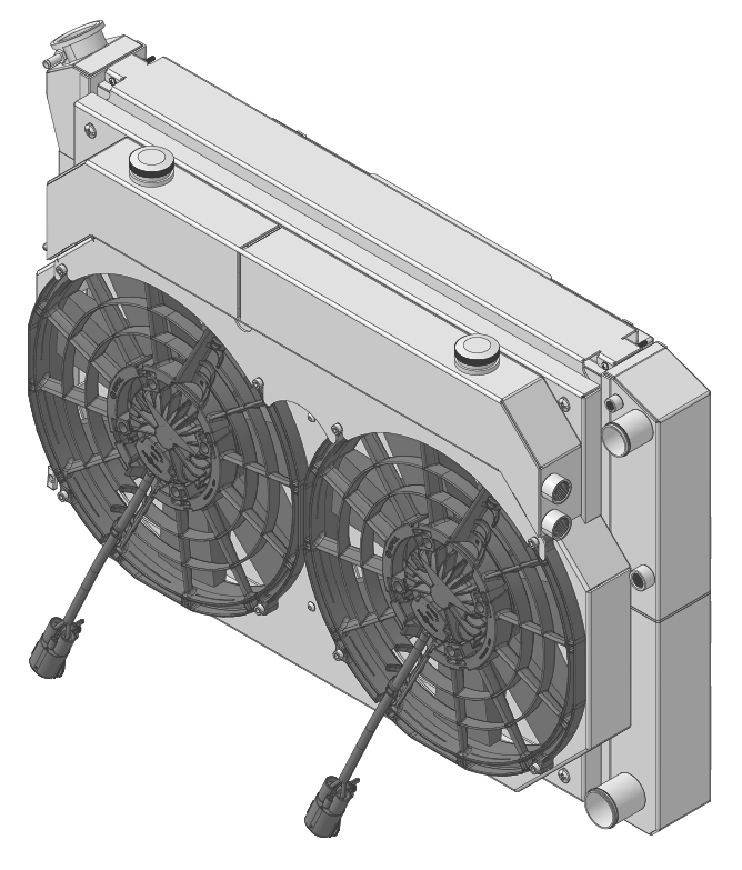 Wizard Cooling Inc - 1973-1993 Chevrolet Trucks Supercharged Cooling System (21.5" tall) W/ BRUSHLESS Fans Options - 1-716-112LSBLACINXX300