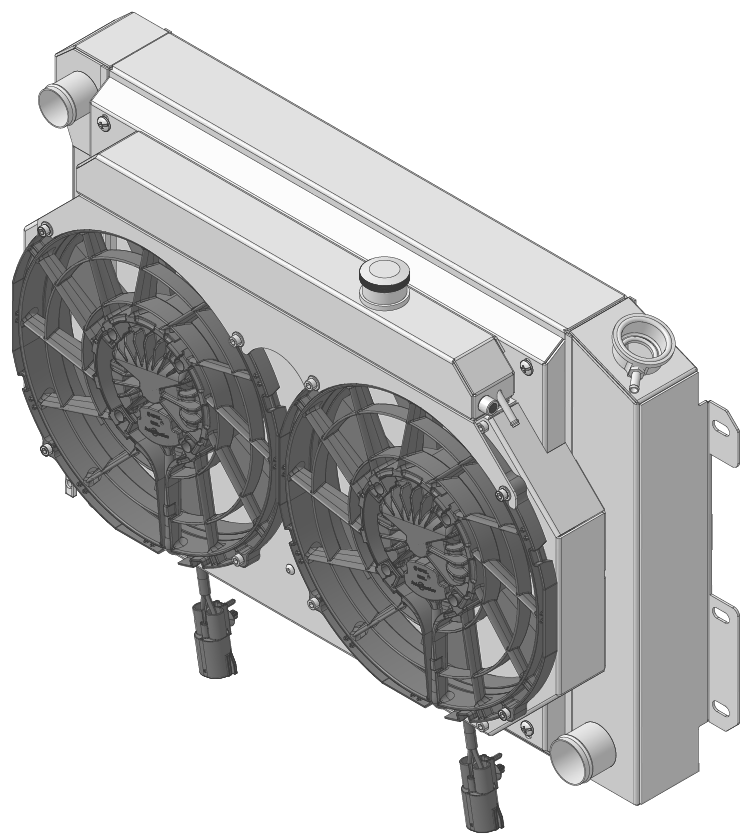 Wizard Cooling Inc - 1967-1969 Chevrolet Camaro/ Z28/ Firebird (BB & SB W/ Brushless Fans & Shroud) Aluminum Radiator - 370-202BLXR