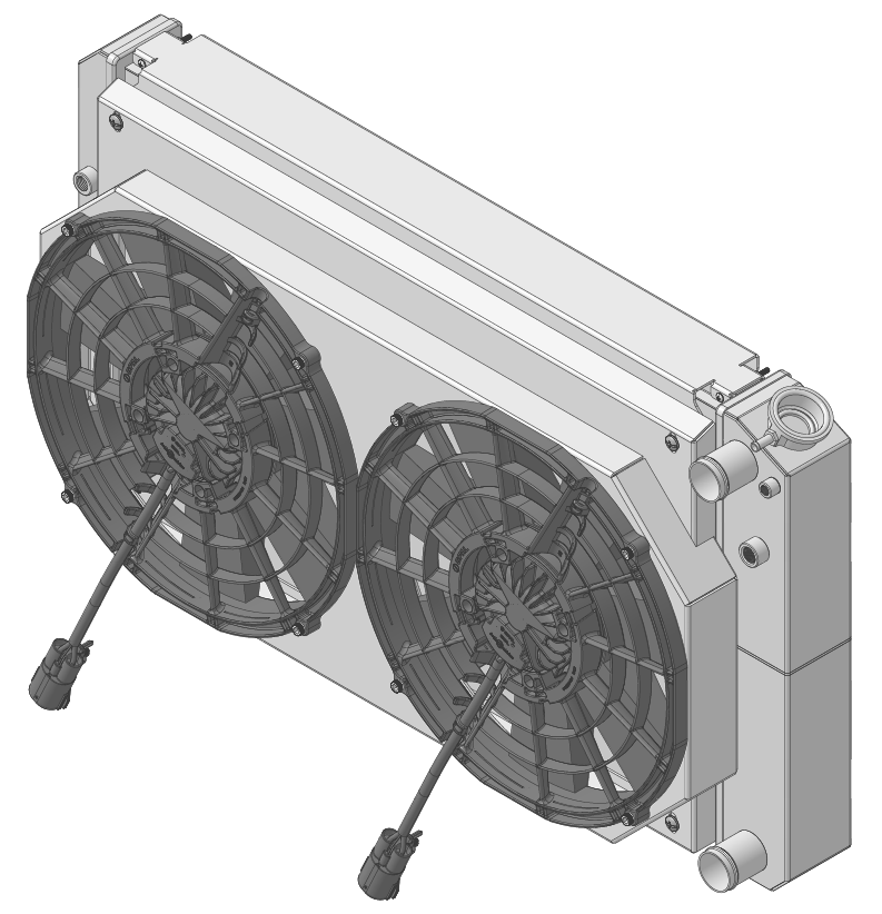 Wizard Cooling Inc - Wizard Cooling - 28.25" Various GM Applications Aluminum Radiator (LT SWAP) w/ Shroud Brushless 14" Fans 300 watt - 361-112LTBL300