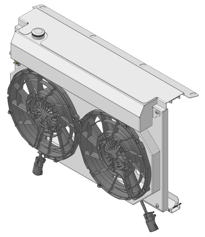 Wizard Cooling Inc - 12" BRUSHLESS FAN- Package  w/ Expansion Tank for 28.25" Core Radiators- 361-002BL300225XL (LS Radiators)