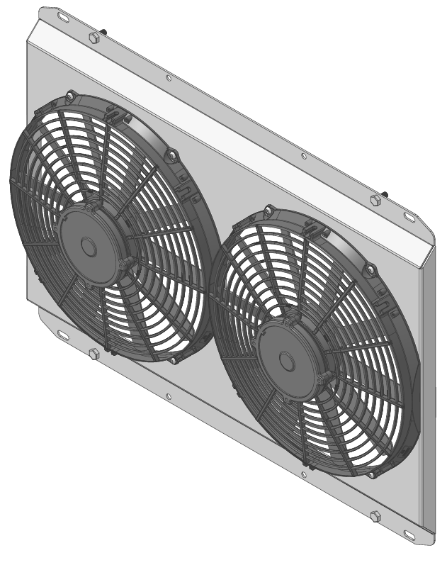 Wizard Cooling Inc - 1985-97 Ford F-Series & Bronco (SHROUD w/ HIGH PERFORMANCE FANS) - 1451-002HP