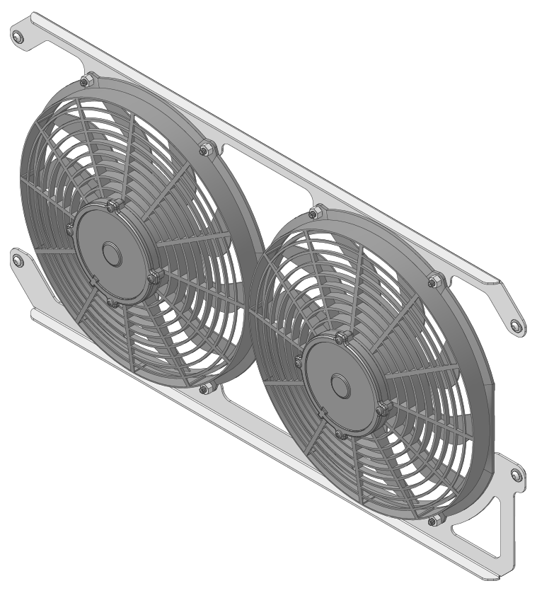 Wizard Cooling Inc - 1966-1969 26" (B/B) Mopar Applications, High Performance fans w/ mounting brackets - 1640-003HP