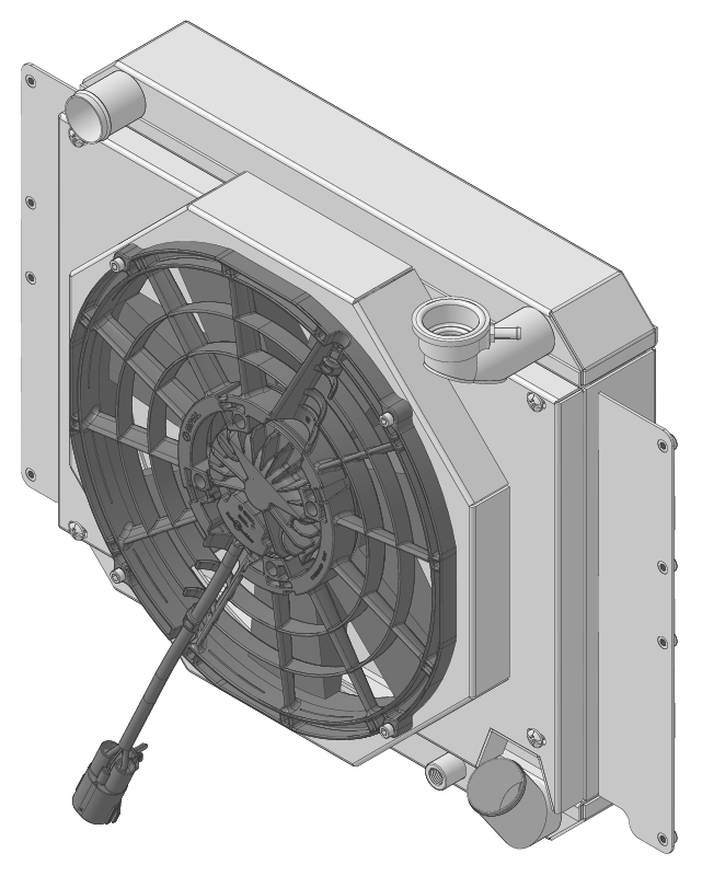 Wizard Cooling Inc - Wizard Cooling - 1955-1960 Chevrolet Corvette Aluminum Radiator (W/ Brushless Fan) - 1653-118BL300