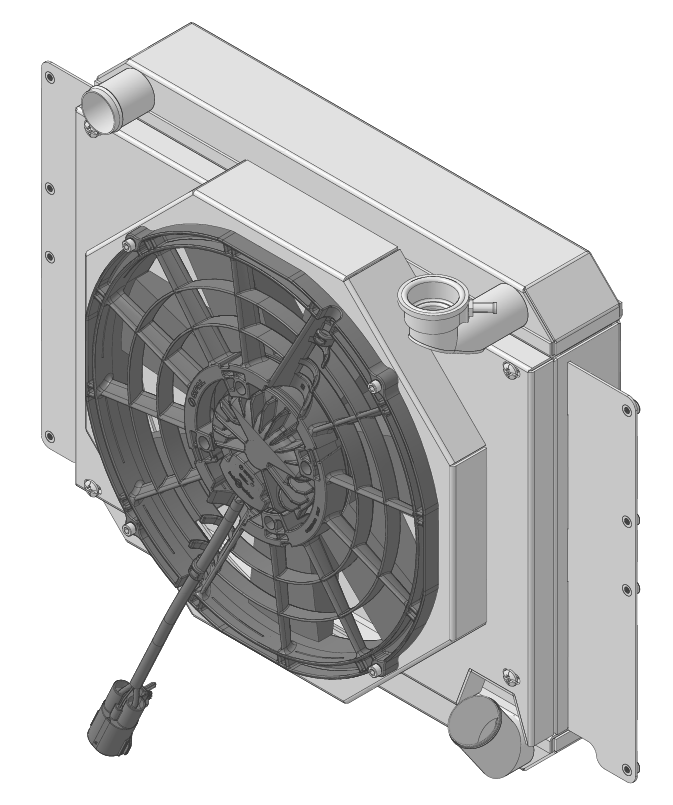 Wizard Cooling Inc - 1955-1960 Chevrolet Corvette Aluminum Radiator (W/ Brushless Fan) - 1653-108BL300