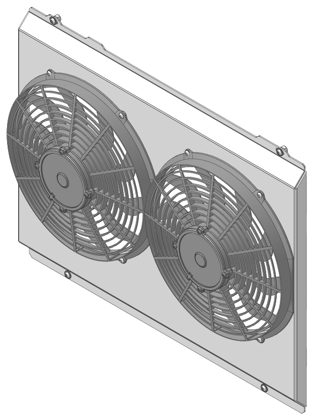 Wizard Cooling Inc - 1966-1967 Lincoln (SHROUD W/ LOW PROFILE FANS) - 41003-002LP