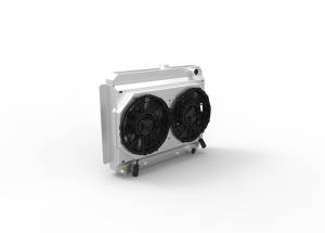 Wizard Cooling - 1961-63 Chevrolet Bel Air/Impala ( 283 w/AC ) Aluminum Radiator (w/ Brushless Fans) - 10272-112BL