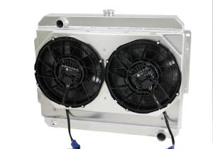 Wizard Cooling - 1966-1969 26", Small Block, Mopar Applications Aluminum Radiator w/ Brushless Fans - 1638-102BL