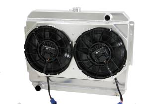 Wizard Cooling - 1966-1969 26" (B/B) Mopar Applications Aluminum Radiator (w/ BRUSHLESS FAN PACKAGE) - 1640-102BL