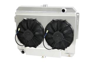 Wizard Cooling - 1966-1969 26" (B/B) Mopar Applications Aluminum Radiator (W/ Brush Fans) - 1640-102HPX