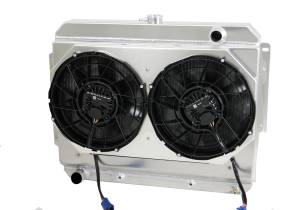 Wizard Cooling - 1966-1969 26" (B/B) Mopar Applications Aluminum Radiator (w/ BRUSHLESS FAN PACKAGE) - 1640-202BL