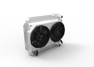 1964 Chevrolet Bel Air/ Impala/ Caprice (17.5" Core) Aluminum Radiator (w/ Brushless Fan) - 1666-112BL