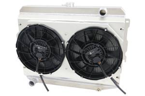 1970-73 26" B/B Mopar Applications Aluminum Radiator & (SHROUD w/ BRUSHLESS FANS) - 375-102BL