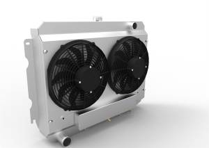 1970-73 26" B/B Mopar Applications Aluminum Radiator (w/ Standard Brush Style Fans) - 375-112MDX