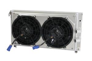 Wizard Cooling - 1971-1989 De Tomaso Pantera Aluminum Radiator (With BRUSHLESS Fan Package) - 42000-102BL