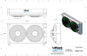 Wizard Cooling - 1971-1989 De Tomaso Pantera Aluminum Radiator (With Standard Brush Style Fan Package) - 42000-202HP