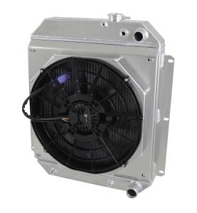 Wizard Cooling - 1947-1954 Chevrolet Trucks Custom (LS Swap) Aluminum Radiator With Brushless Fan Shroud - 80080-218LSBL